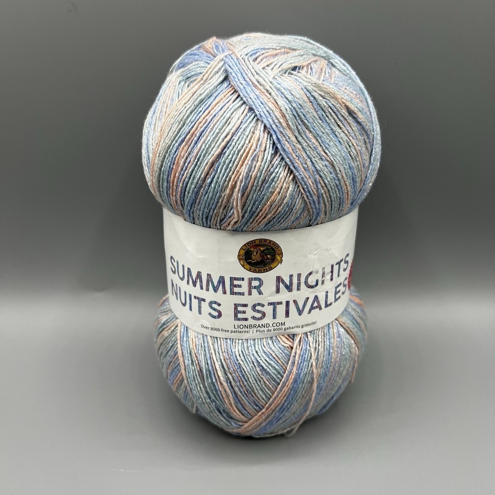 Lion Brand Summer Nights Super Fine Bonus Bundle Yarn Blue Lagoon 7 oz/875yd